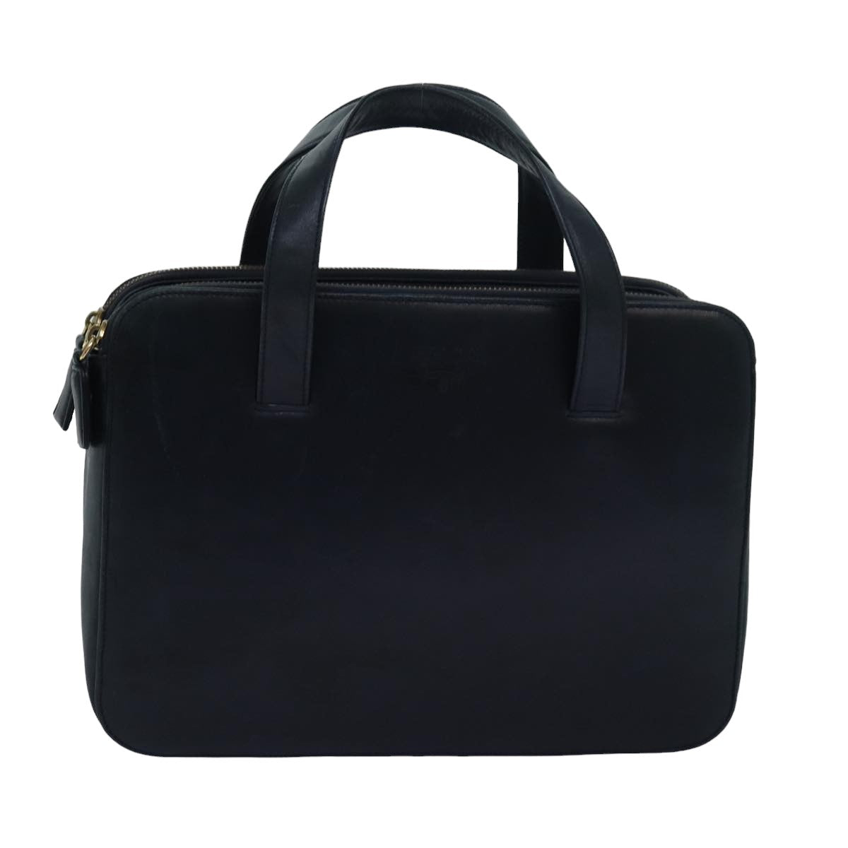 Prada Hand Bag Auth Leather Navy Travel Bag