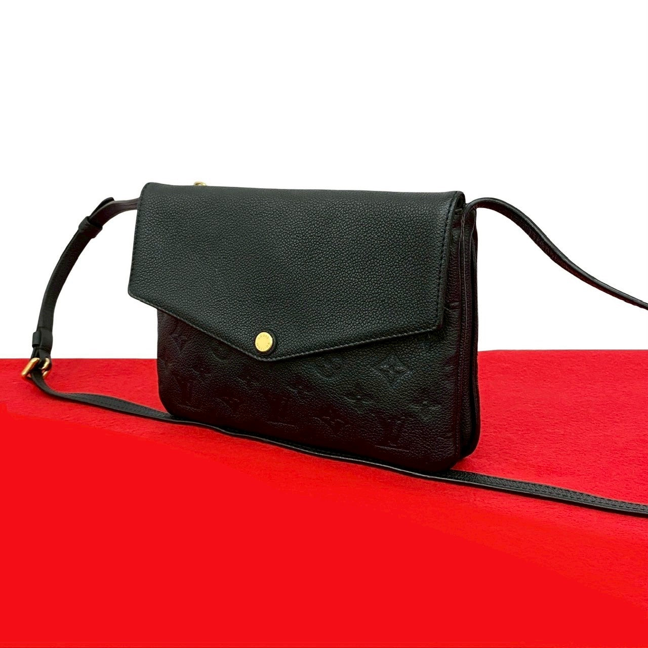 Louis Vuitton Unplant Twice Monogram Leather Black Shoulder Bag