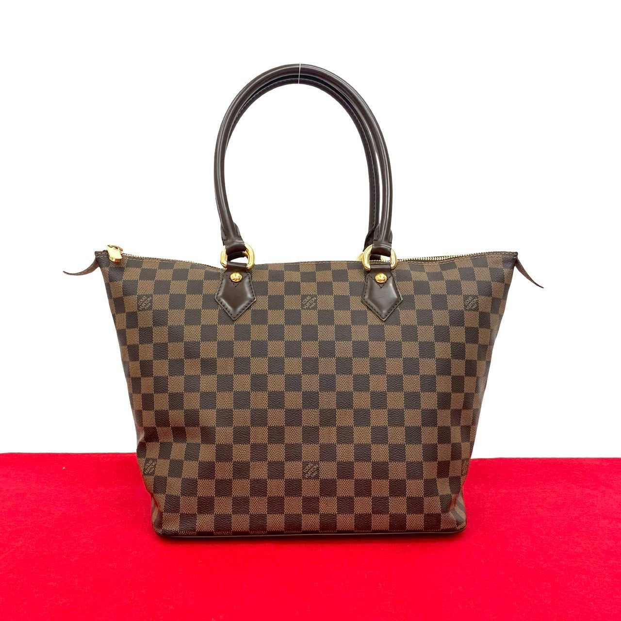 Louis Vuitton Damier Saleya MM Leather Brown Handbag