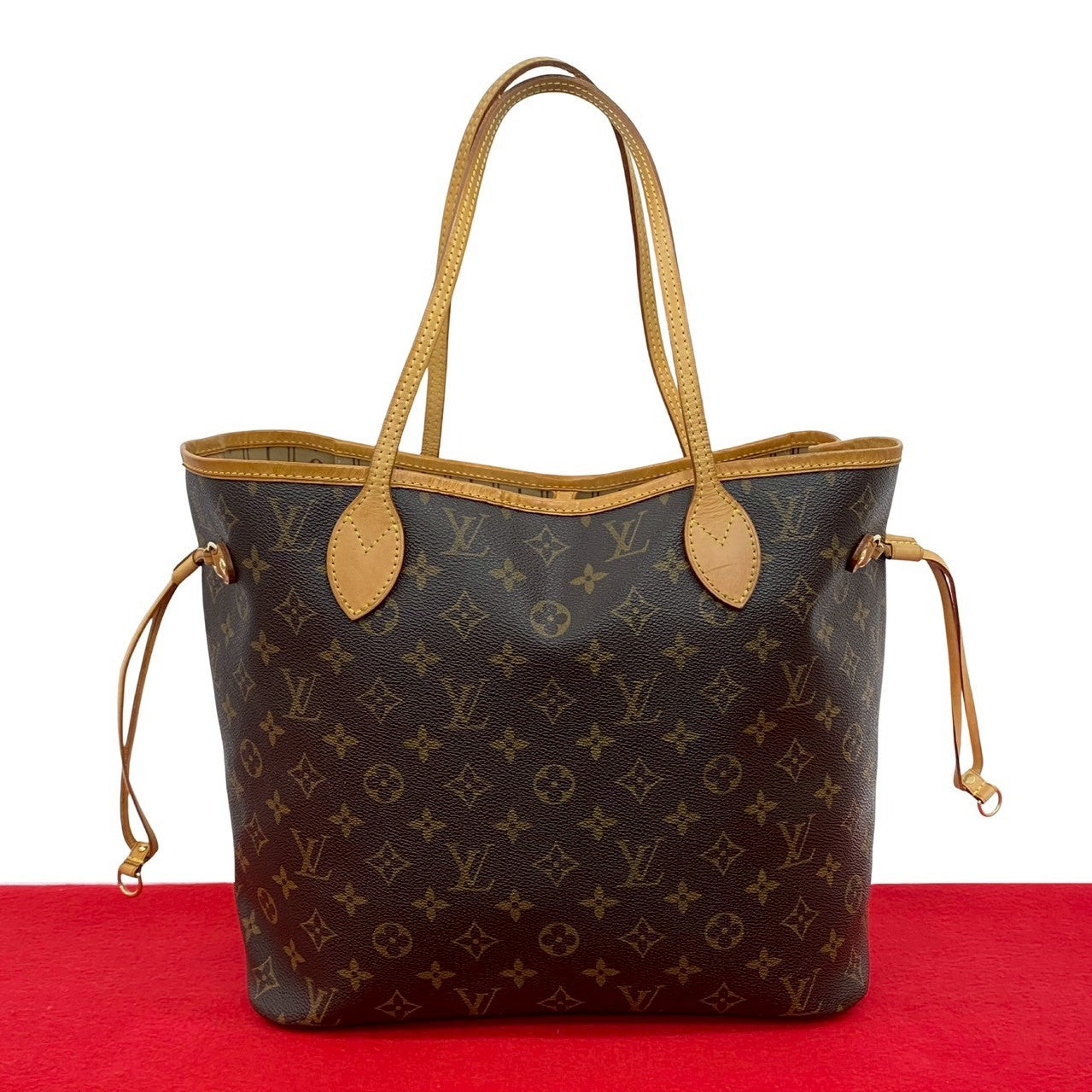 Louis Vuitton Neverfull MM Monogram Leather Brown Tote Bag