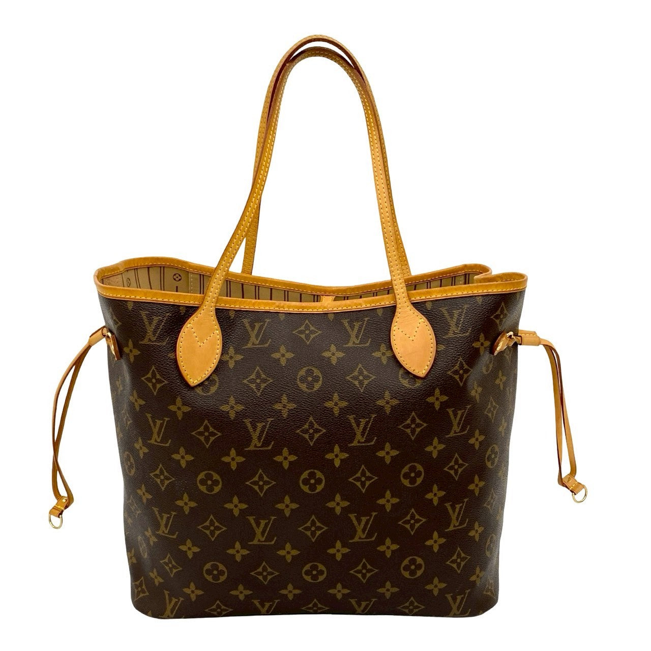 Louis Vuitton Neverfull MM Monogram Leather Brown Tote Bag