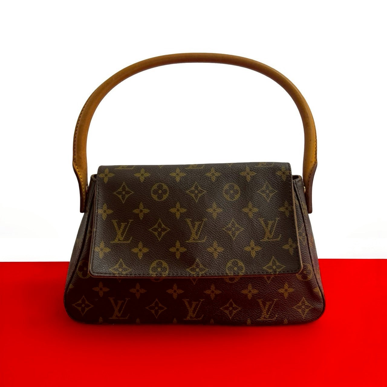 Louis Vuitton Looping Monogram Leather Brown Mini Shoulder Bag