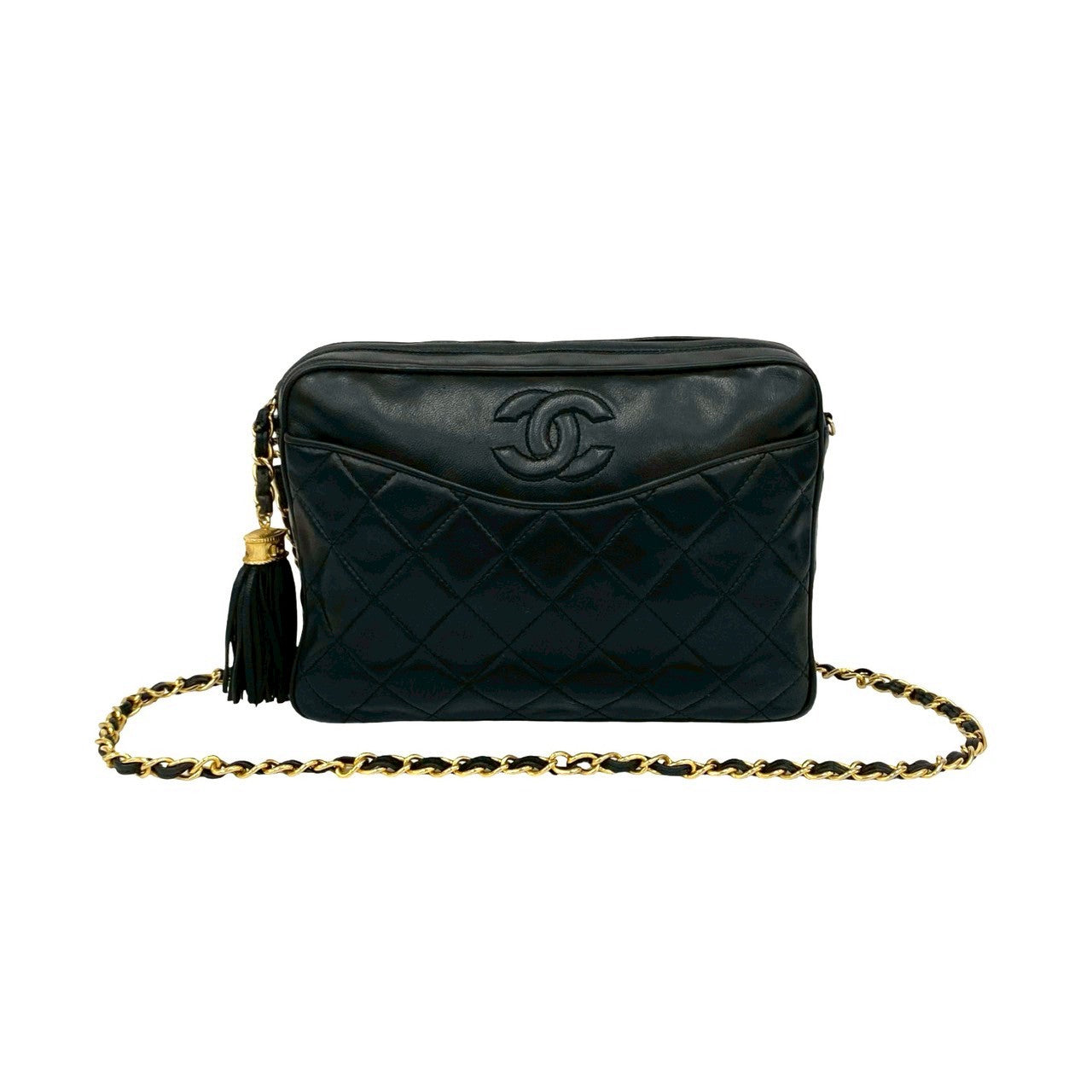 Chanel lambskin Matrasse Black Shoulder Bag 832C832