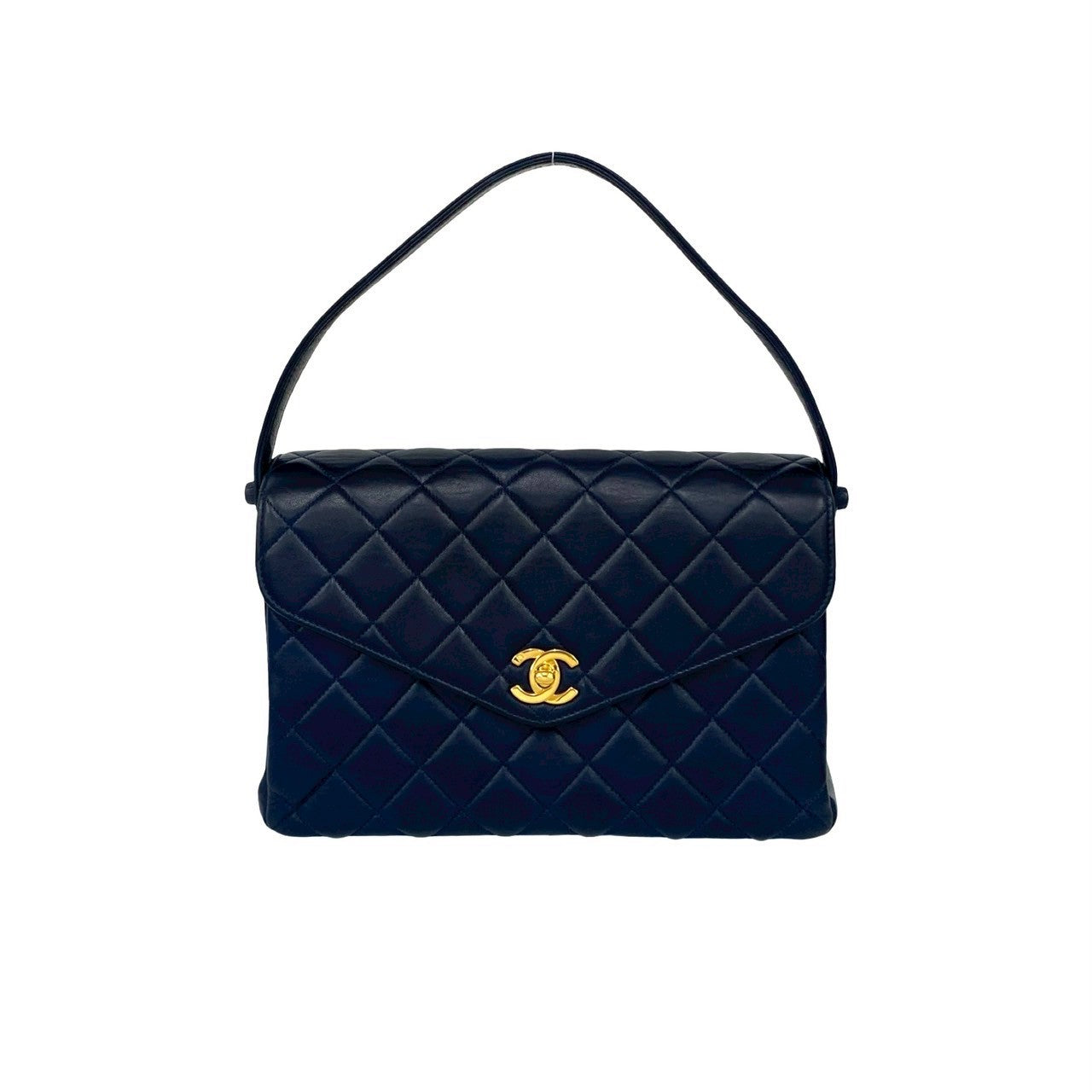 Chanel lambskin Navy Matrasse Handbag 832C832