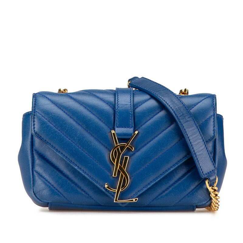 YSL Saint Laurent Cha Ne Shoulder Bag Leather Monogram Baby