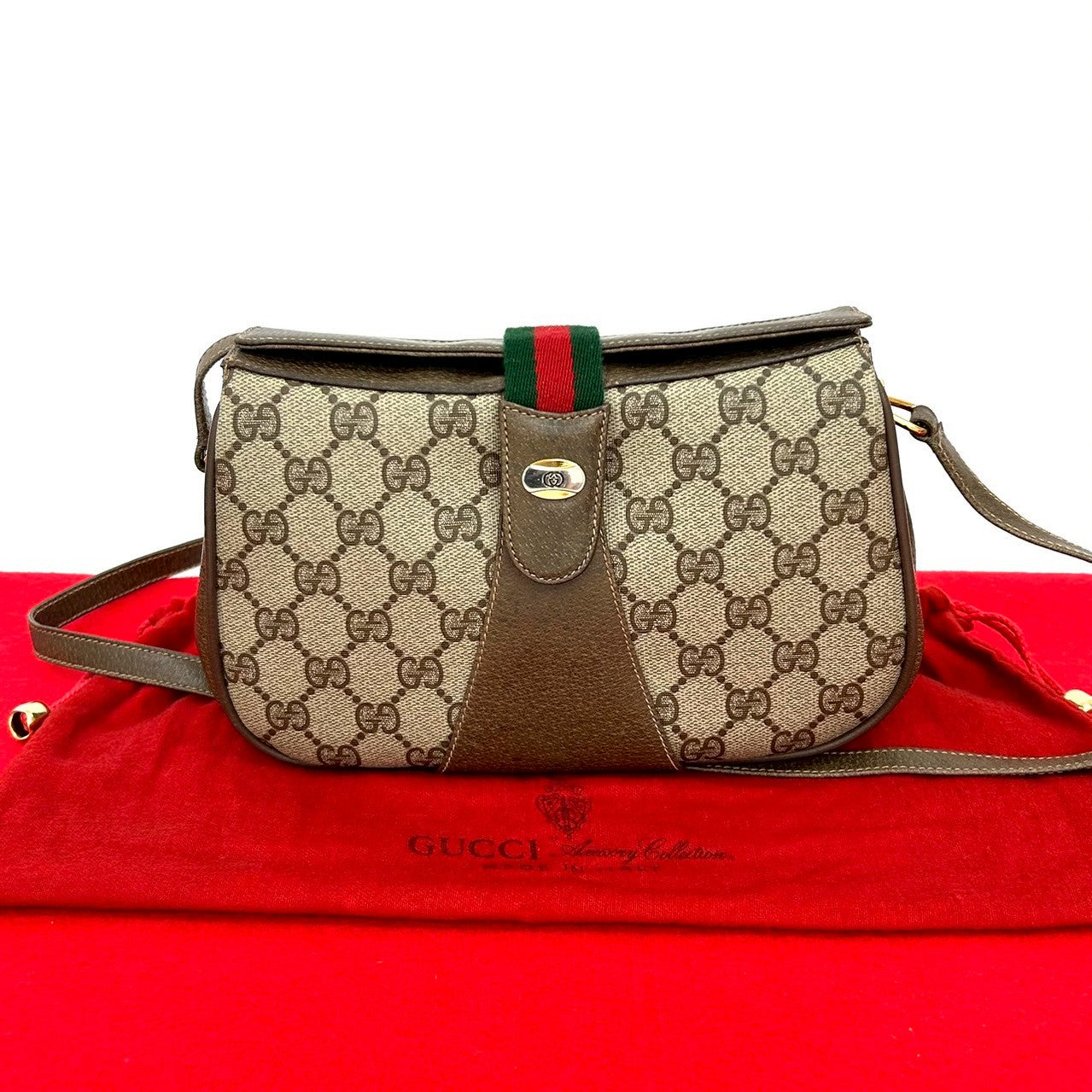 Gucci Sherry line Leather Brown Shoulder Bag 11