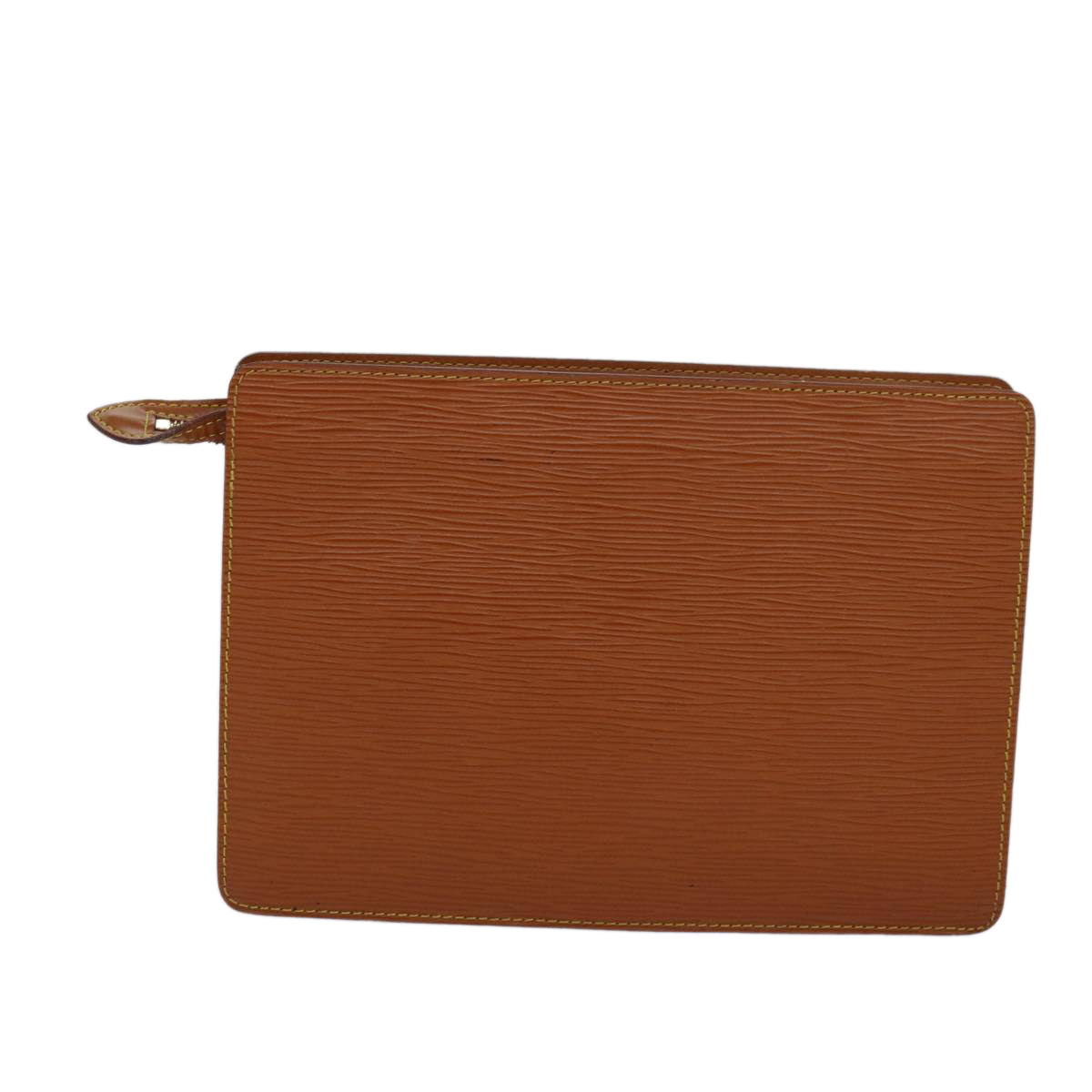 LOUIS VUITTON Epi Pochette Homme Clutch Bag Brown Zipang gold M52528 Auth 83422