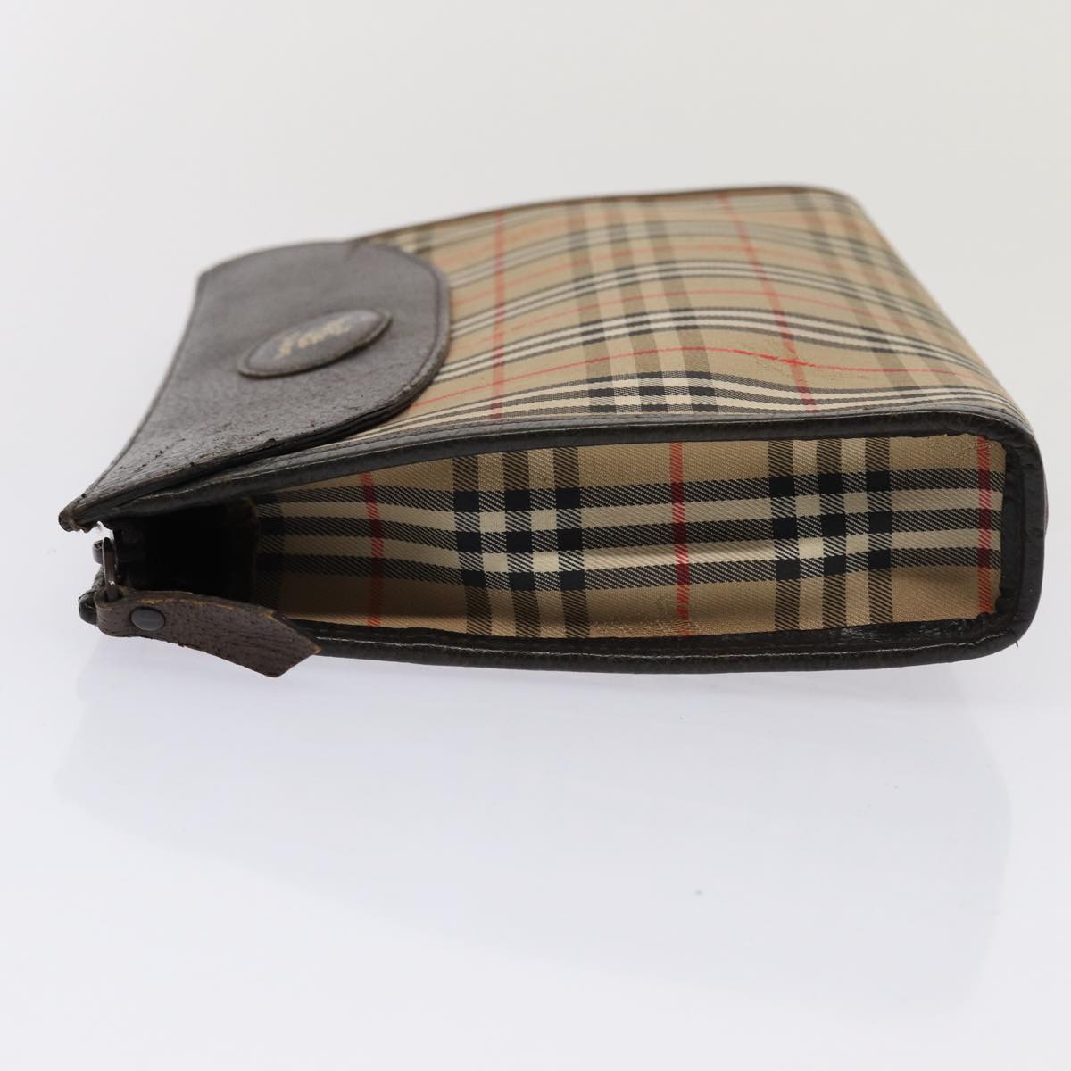 Burberry Luxury ss Nova Check Clutch Bag Auth Canvas Beige Beige Auth 83452