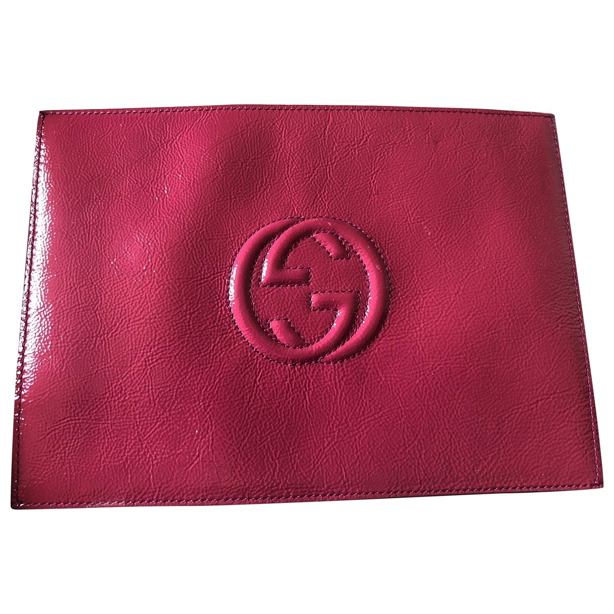 Gucci soho pink patent leather clutch bag
