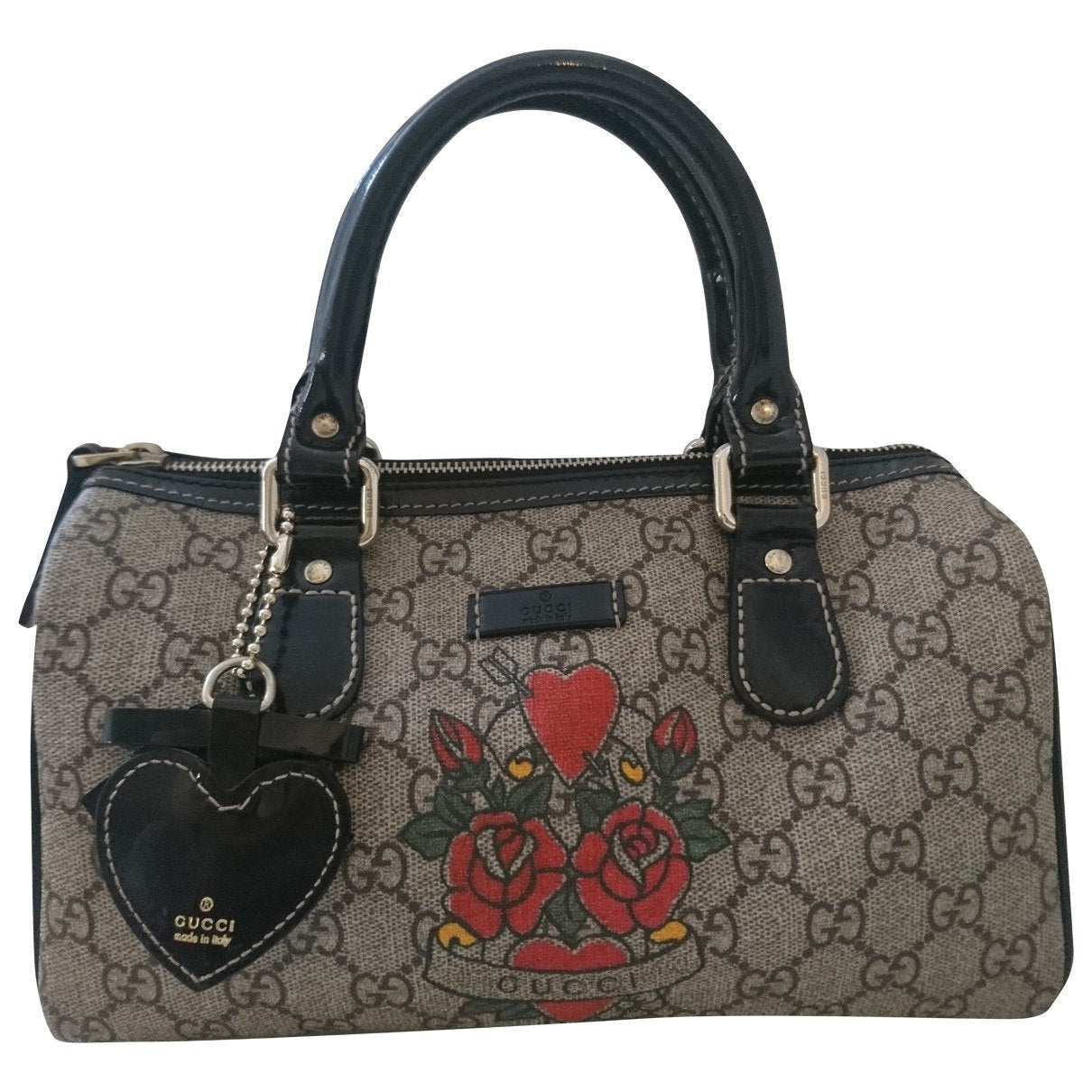 Gucci boston beige cloth handbag