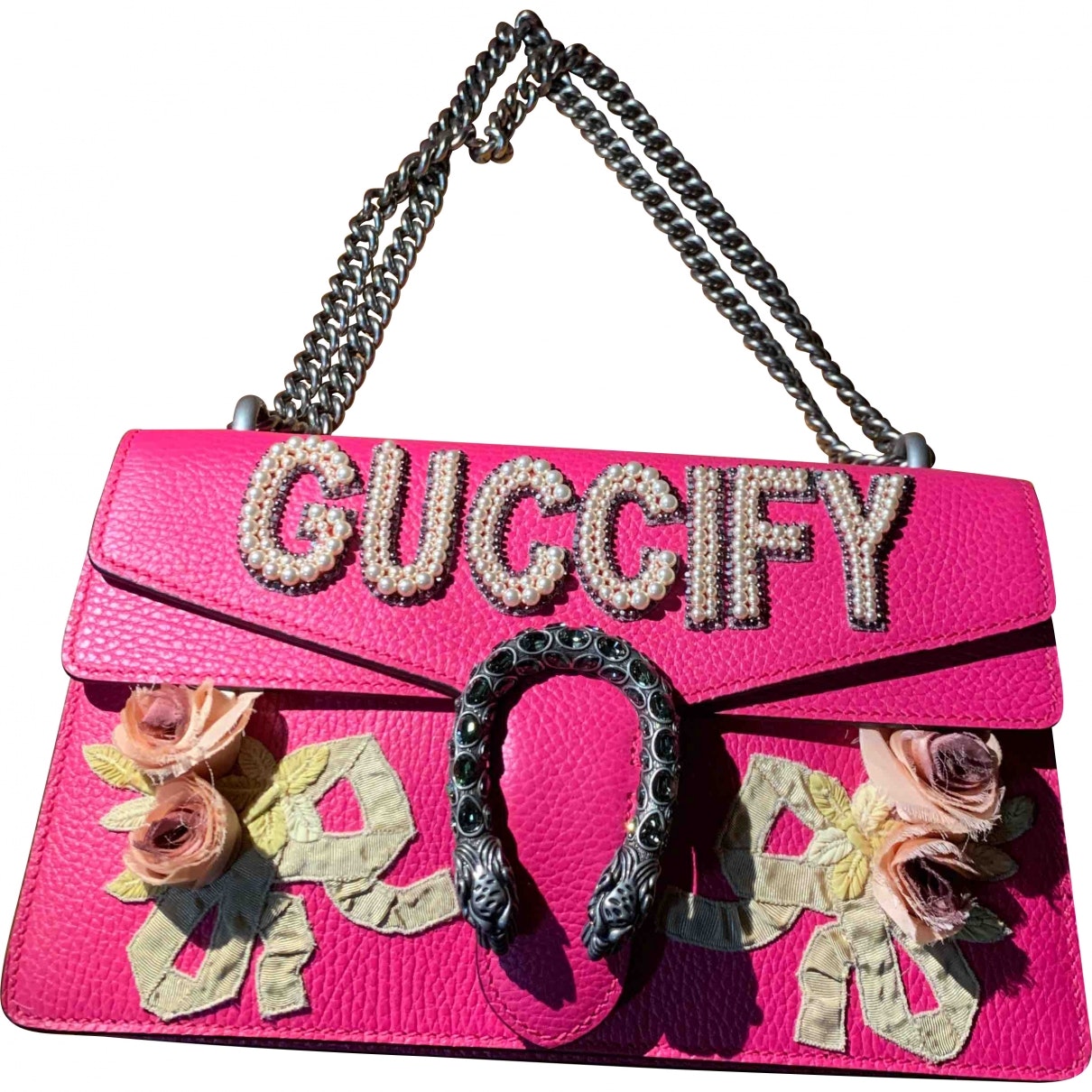 Gucci dionysus pink leather handbag