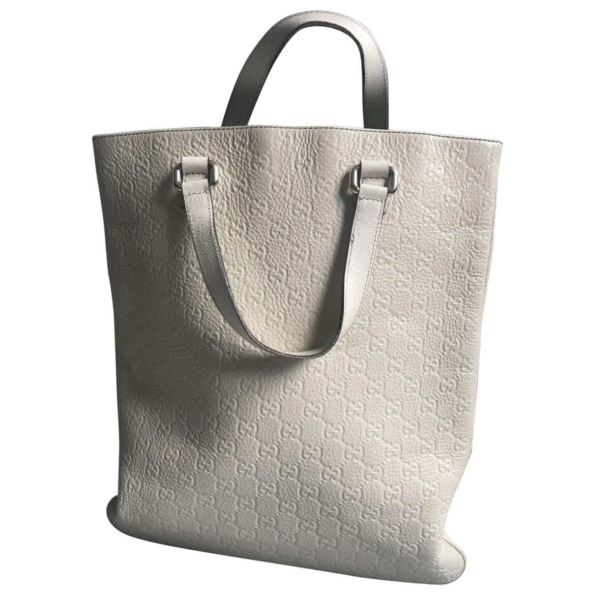 Gucci bestiary tote white leather handbag