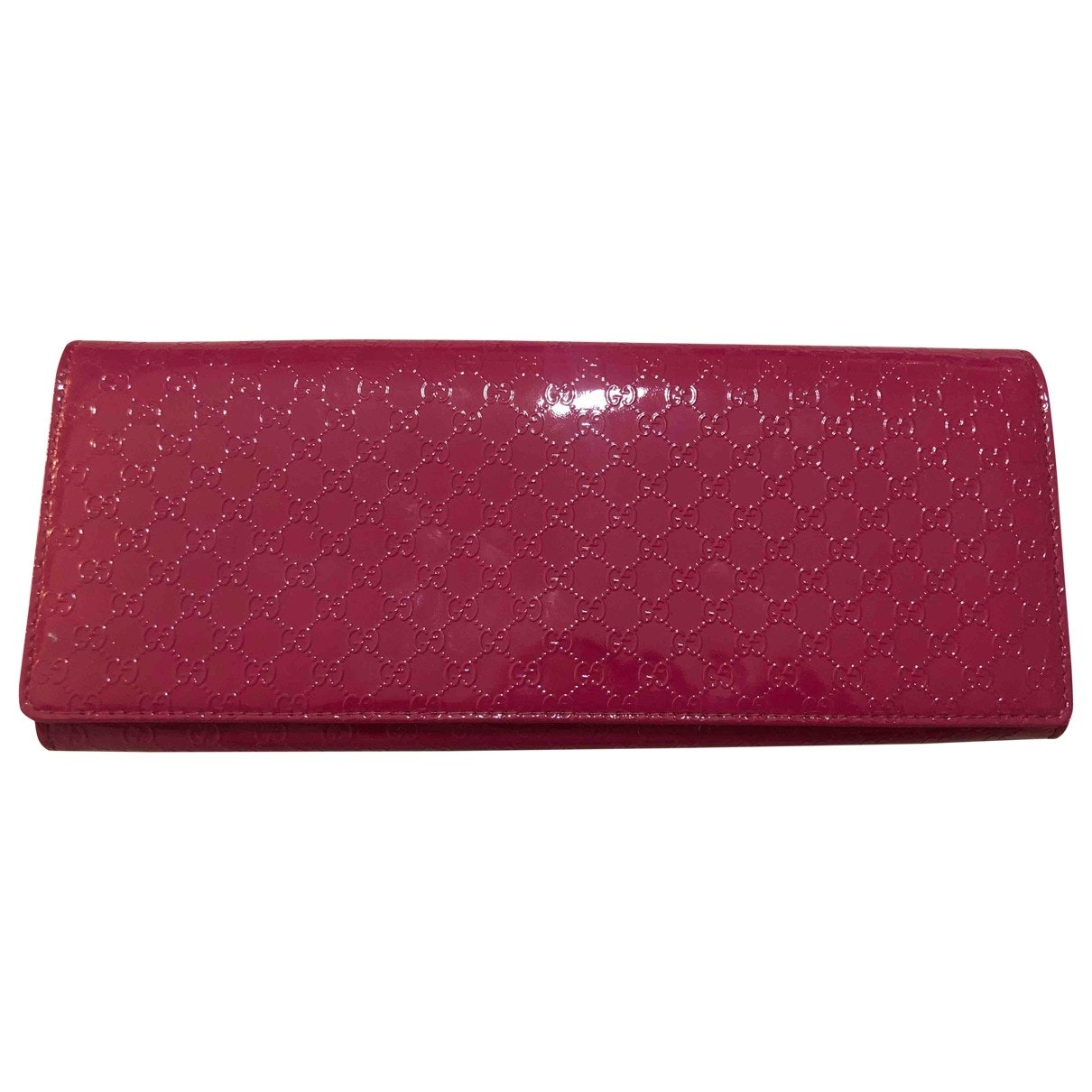 Gucci pink patent leather clutch bag