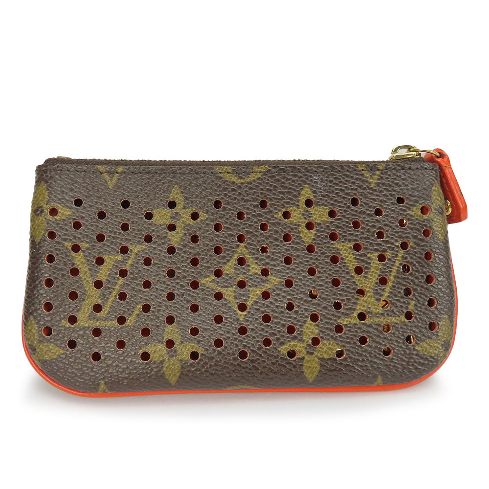 Louis Vuitton Coin M95222 Perfo Pochette Cre Monogram Brown Clutch Bag