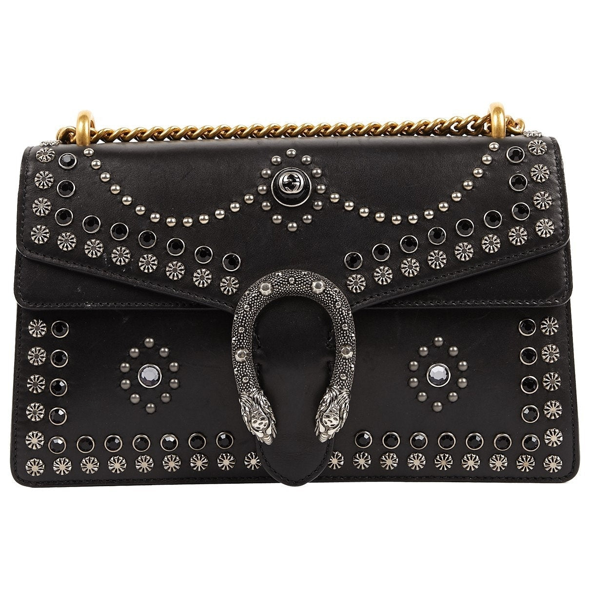 Gucci dionysus black leather handbag