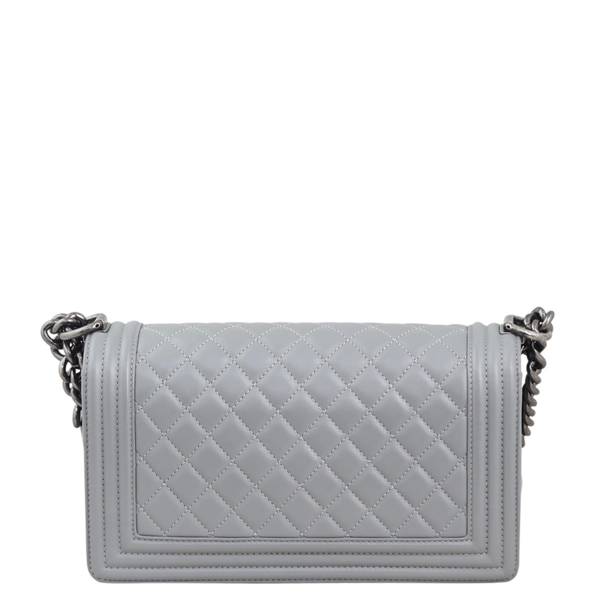 Chanel Boy Old Grey Handbag Medium
