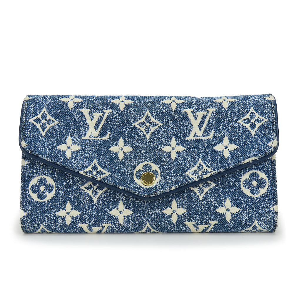 Louis Vuitton Long Purse M81183 Jacquard Marine Monogram Denim Wallet Case