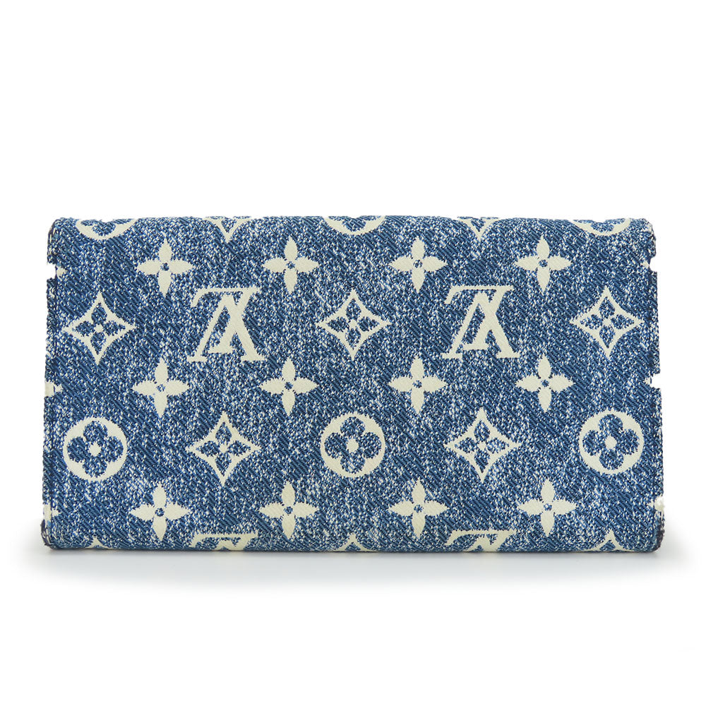 Louis Vuitton Long Purse M81183 Jacquard Marine Monogram Denim Wallet Case