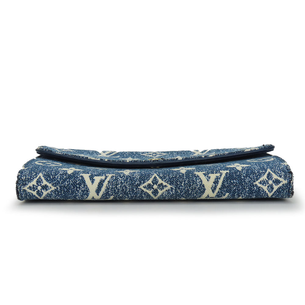 Louis Vuitton Long Purse M81183 Jacquard Marine Monogram Denim Wallet Case