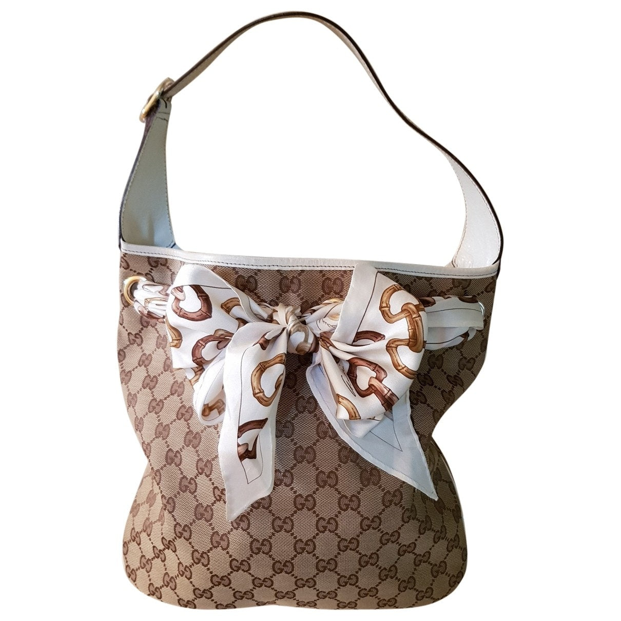 Gucci positano ecru cloth handbag
