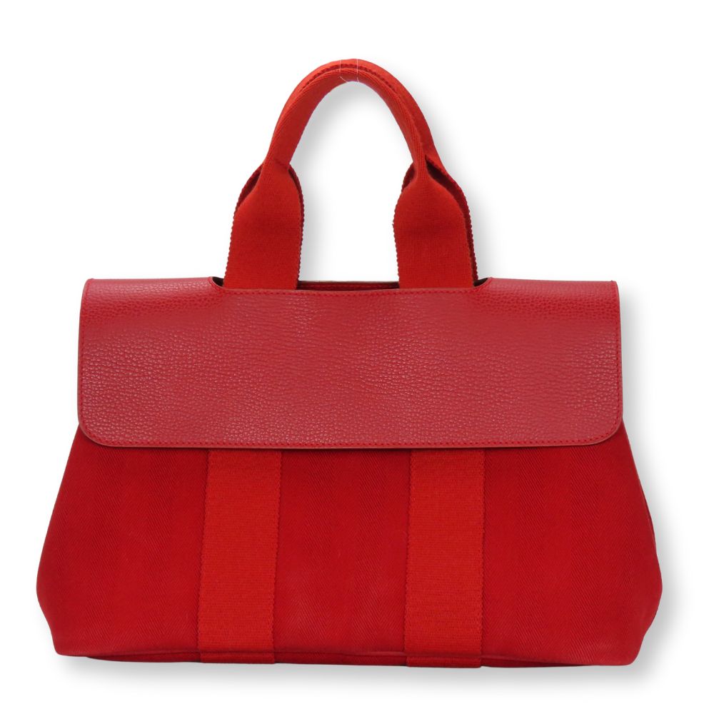 Hermes Handbag Towal Chevron Valparaiso Pm Red Travel Bag