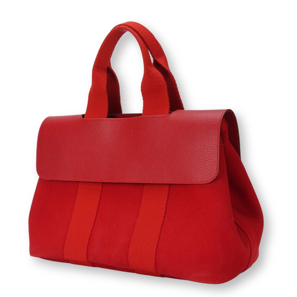 Hermes Handbag Towal Chevron Valparaiso Pm Red Travel Bag