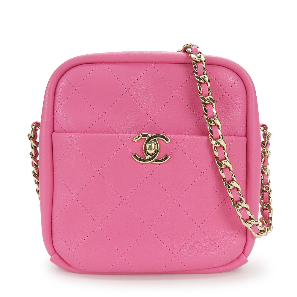 Chanel Matrasse Pink Leather Shoulder Bag