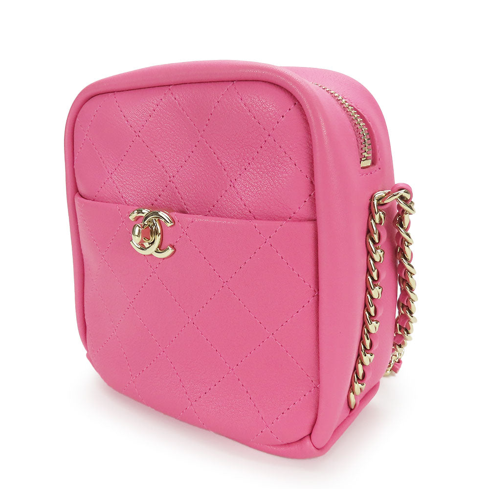 Chanel Matrasse Pink Leather Shoulder Bag