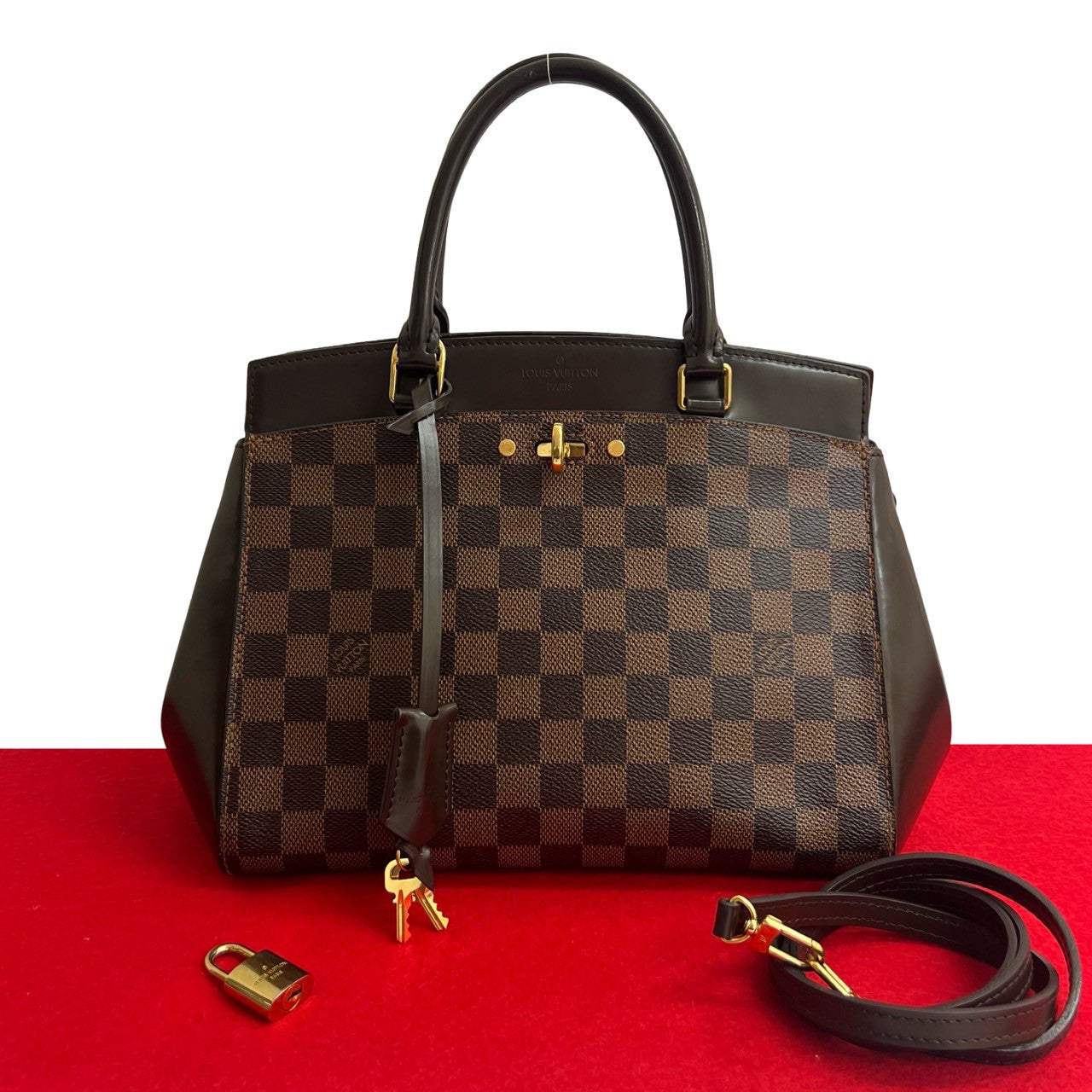 Louis Vuitton Damier Rivoli BB Leather Brown Shoulder Bag