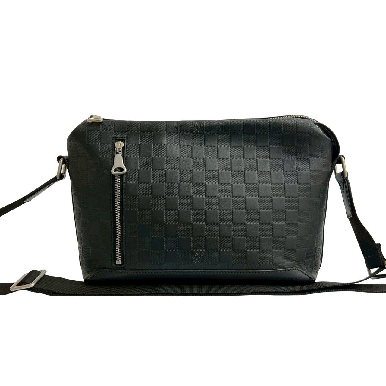 Louis Vuitton Damier Anfini Discovery Messenger PM Leather Black Crossbody Bag