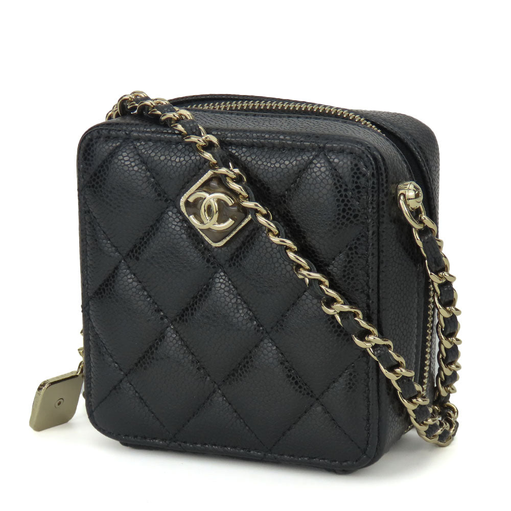 Chanel Leather Shoulder Bag Black Mini