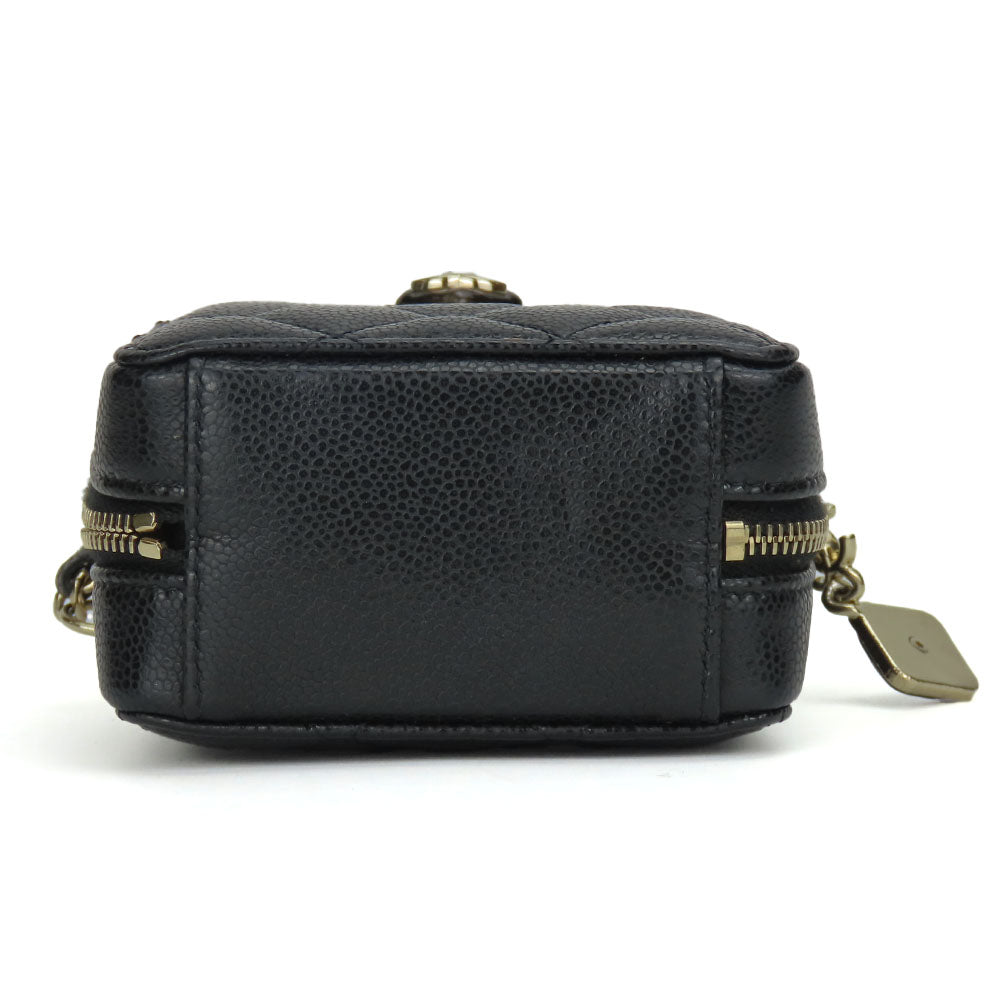 Chanel Leather Shoulder Bag Black Mini