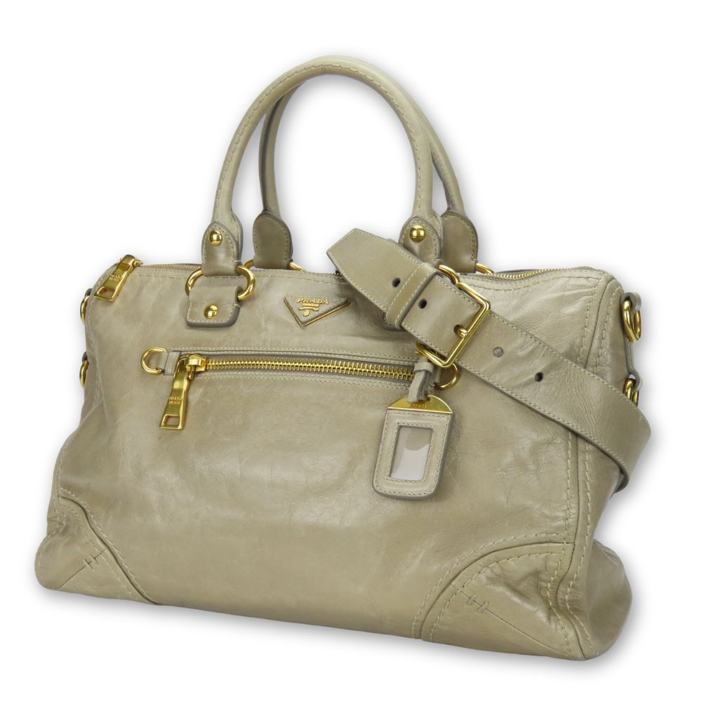 Prada Calfskin 2Way Bag Travel Bag