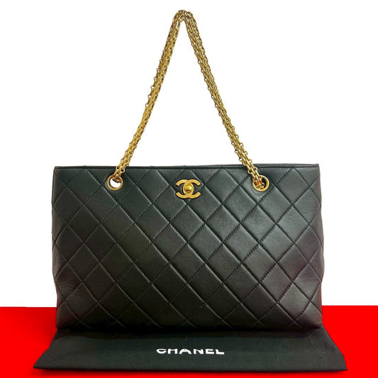 Chanel lambskin Matrasse Black Tote Bag 837D837