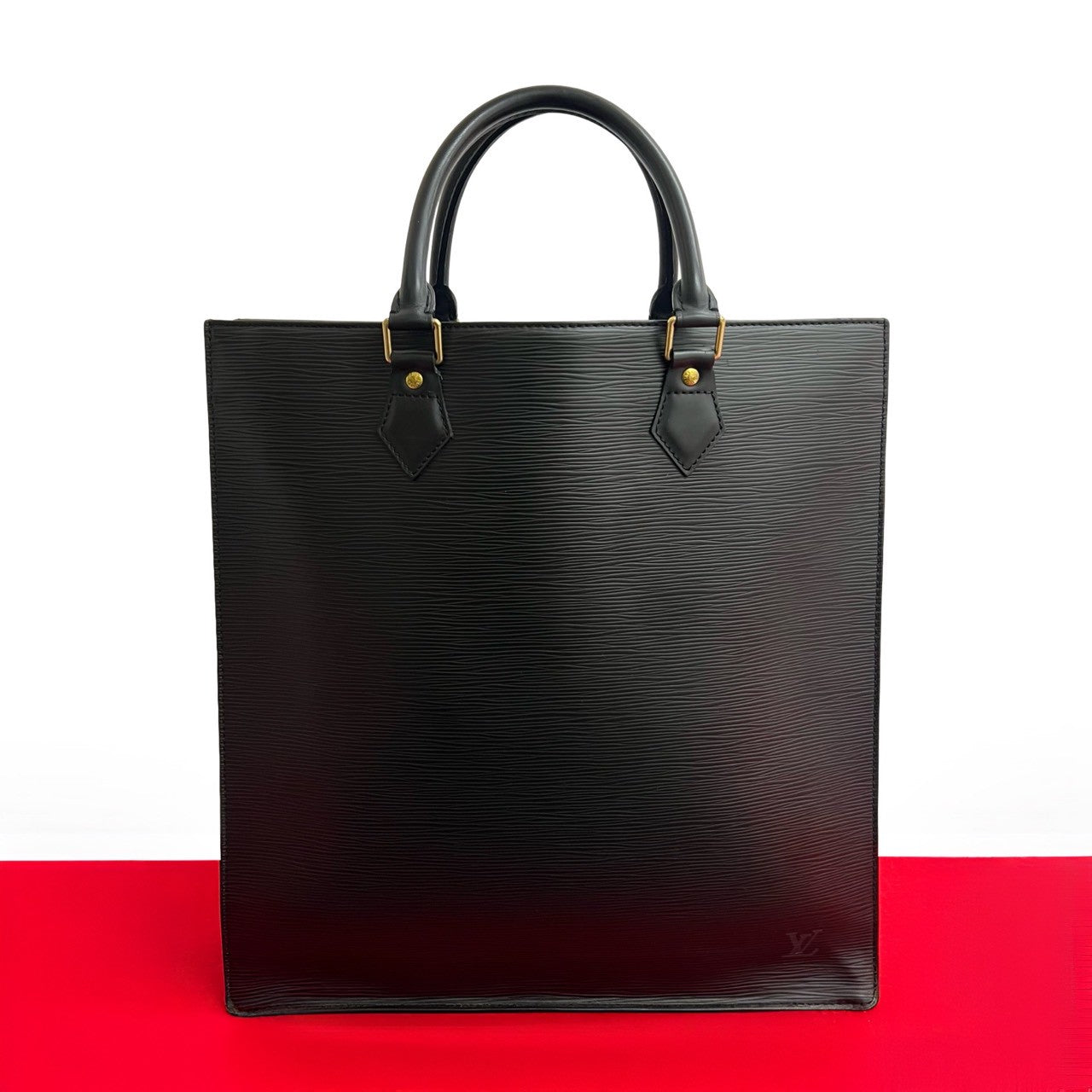 Louis Vuitton Epi Sac Plat Leather Black Handbag