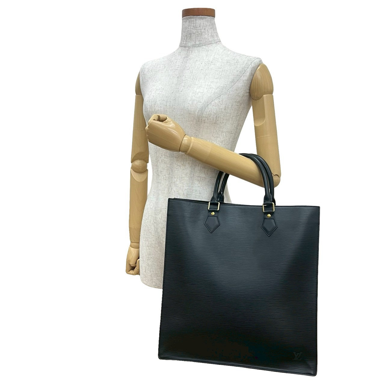 Louis Vuitton Epi Sac Plat Leather Black Handbag