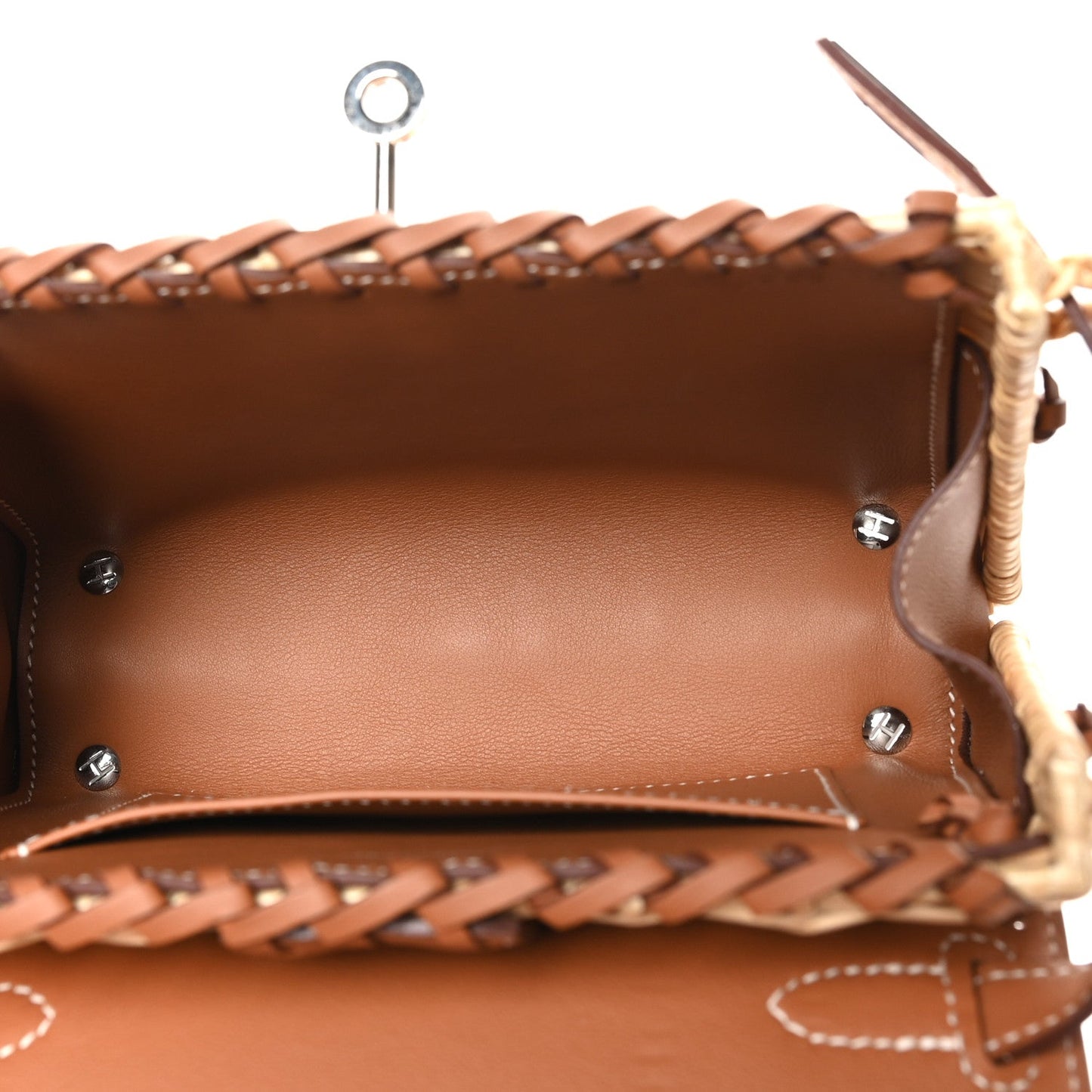Hermes Swift Picnic Kelly Naturel Handbag Wicker Gold Mini Travel Bag