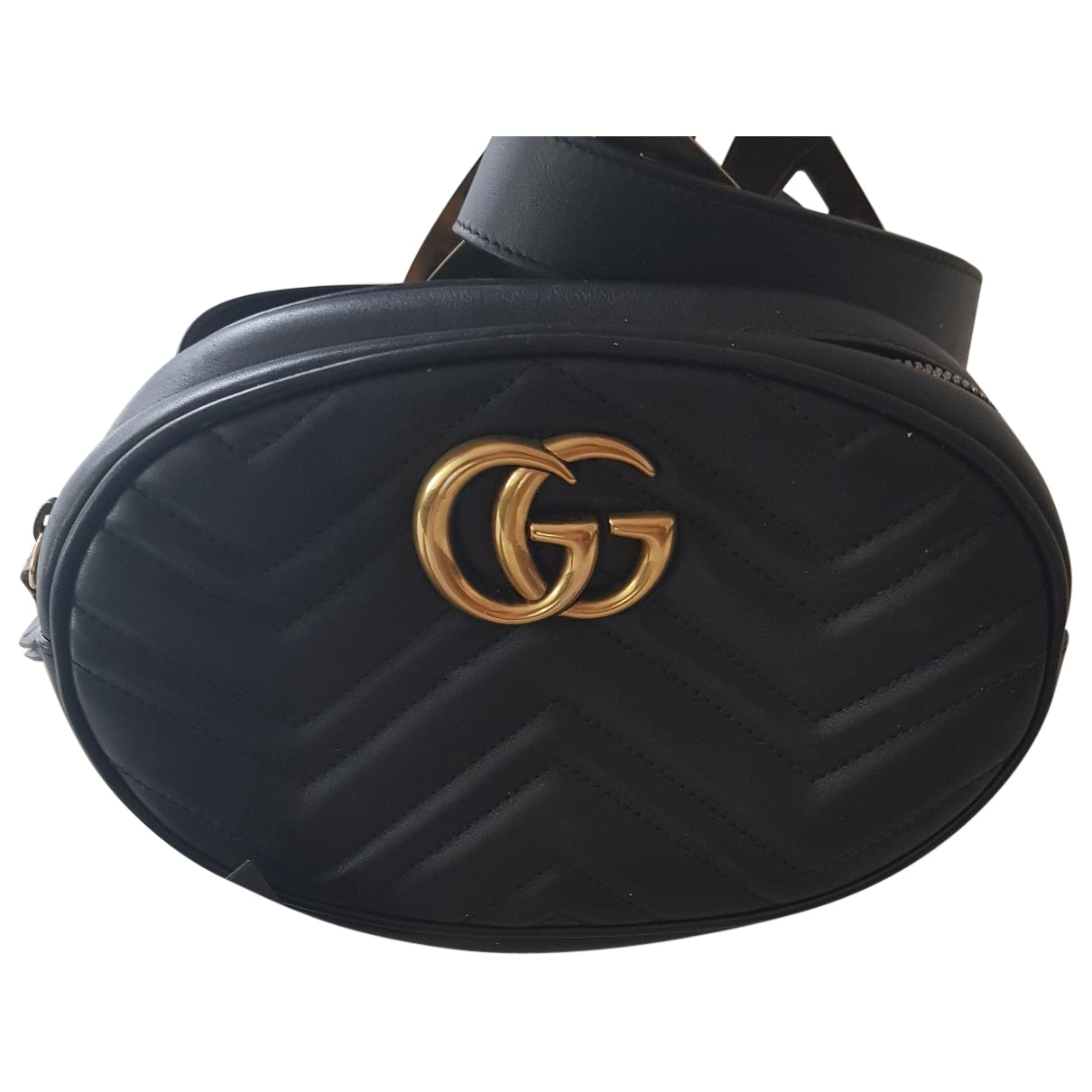 Gucci marmont black leather clutch bag