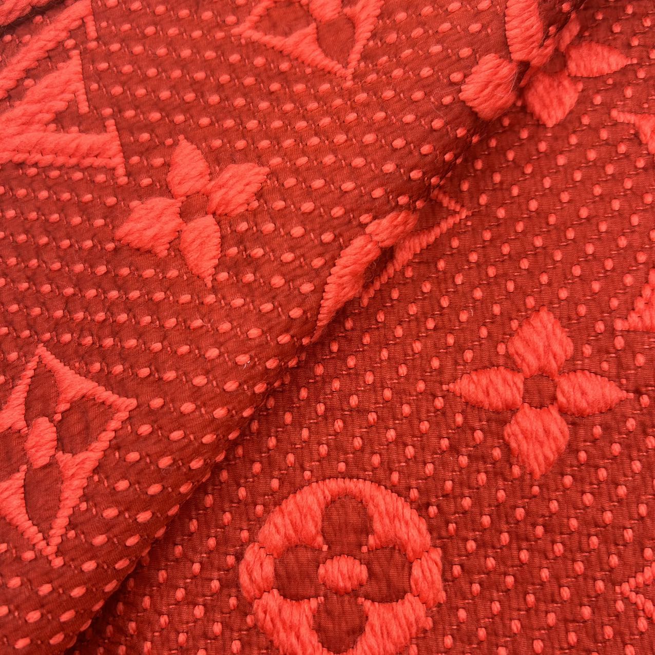 Louis Vuitton Logomania Ruby Scarf 94 Wool & 6 Silk