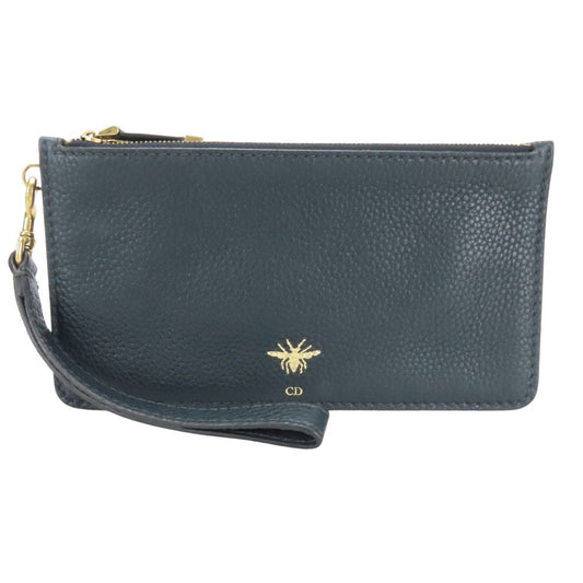 Dior Christian Pouch Navy Type Women Handbag Leather Travel Bag