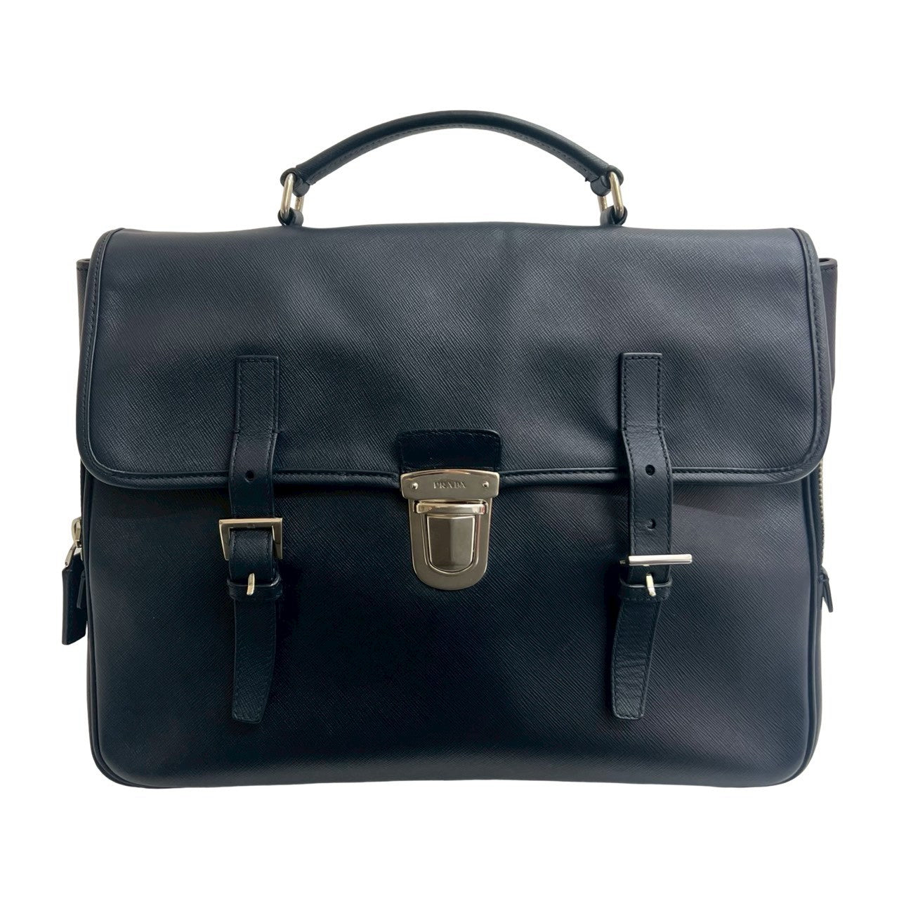 Navy Leather Travel Bag