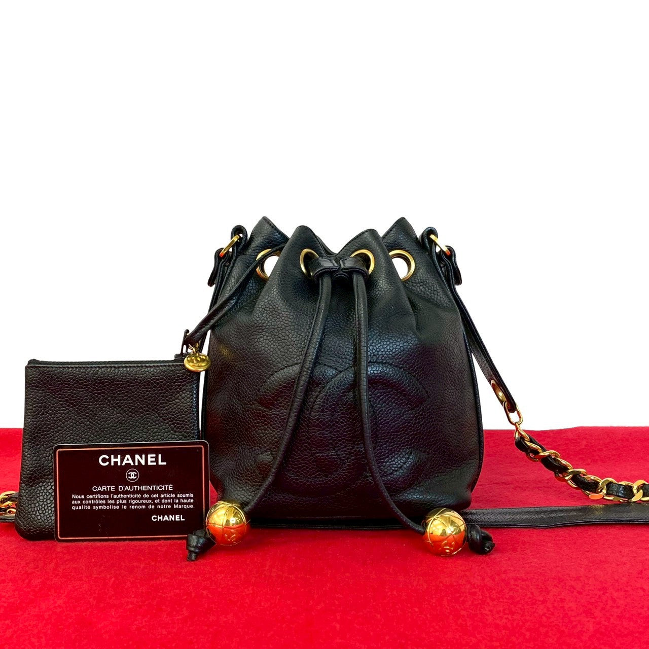 Chanel Matt caviar skin Black Shoulder Bag 838E837