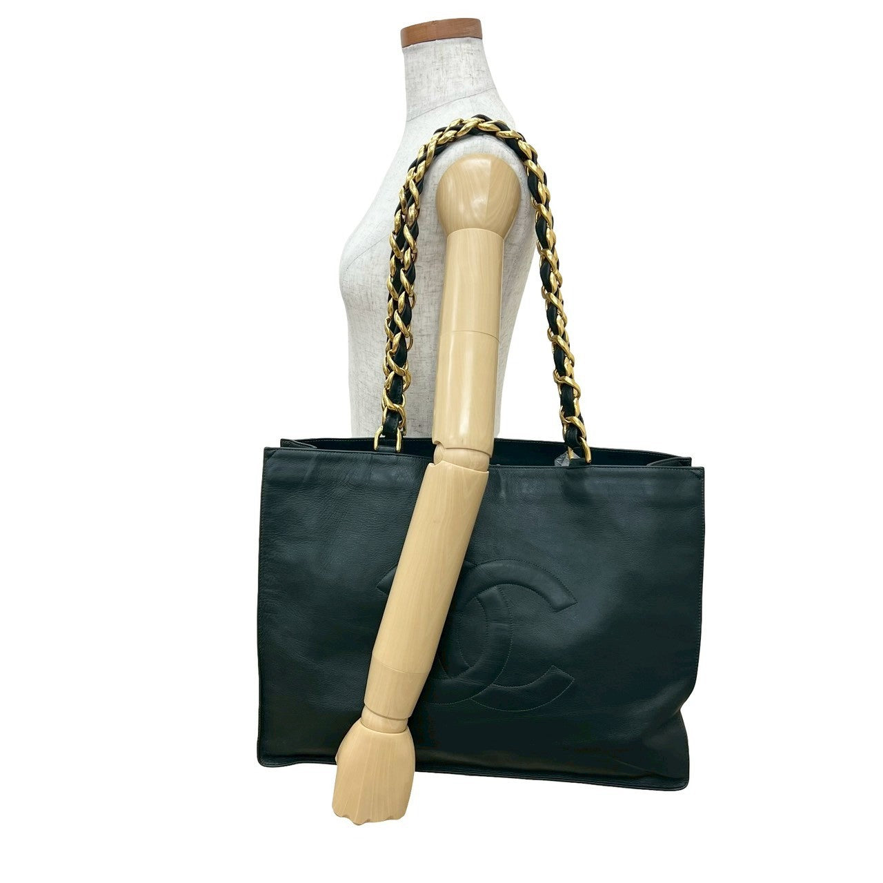 Chanel lambskin Green Tote Bag