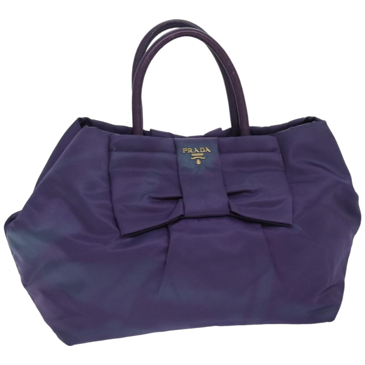 Prada Hand Bag Auth Nylon Purple Travel Bag Purple Auth 83954