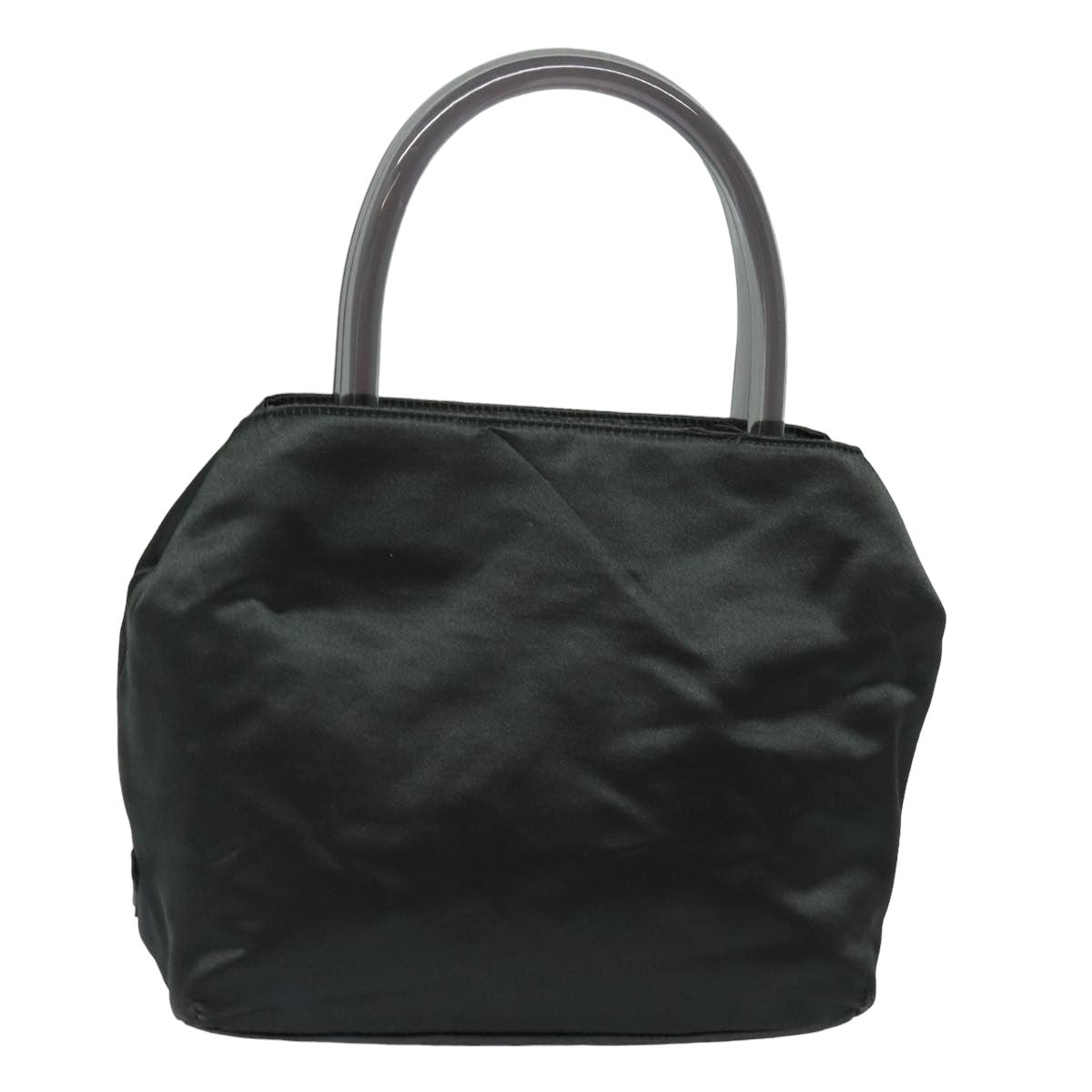 Prada Hand Bag Auth Satin Gray Travel Bag