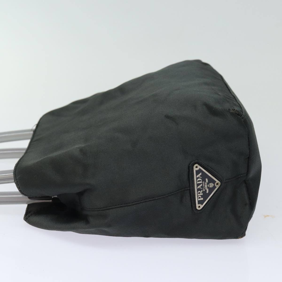 Prada Hand Bag Auth Satin Gray Travel Bag