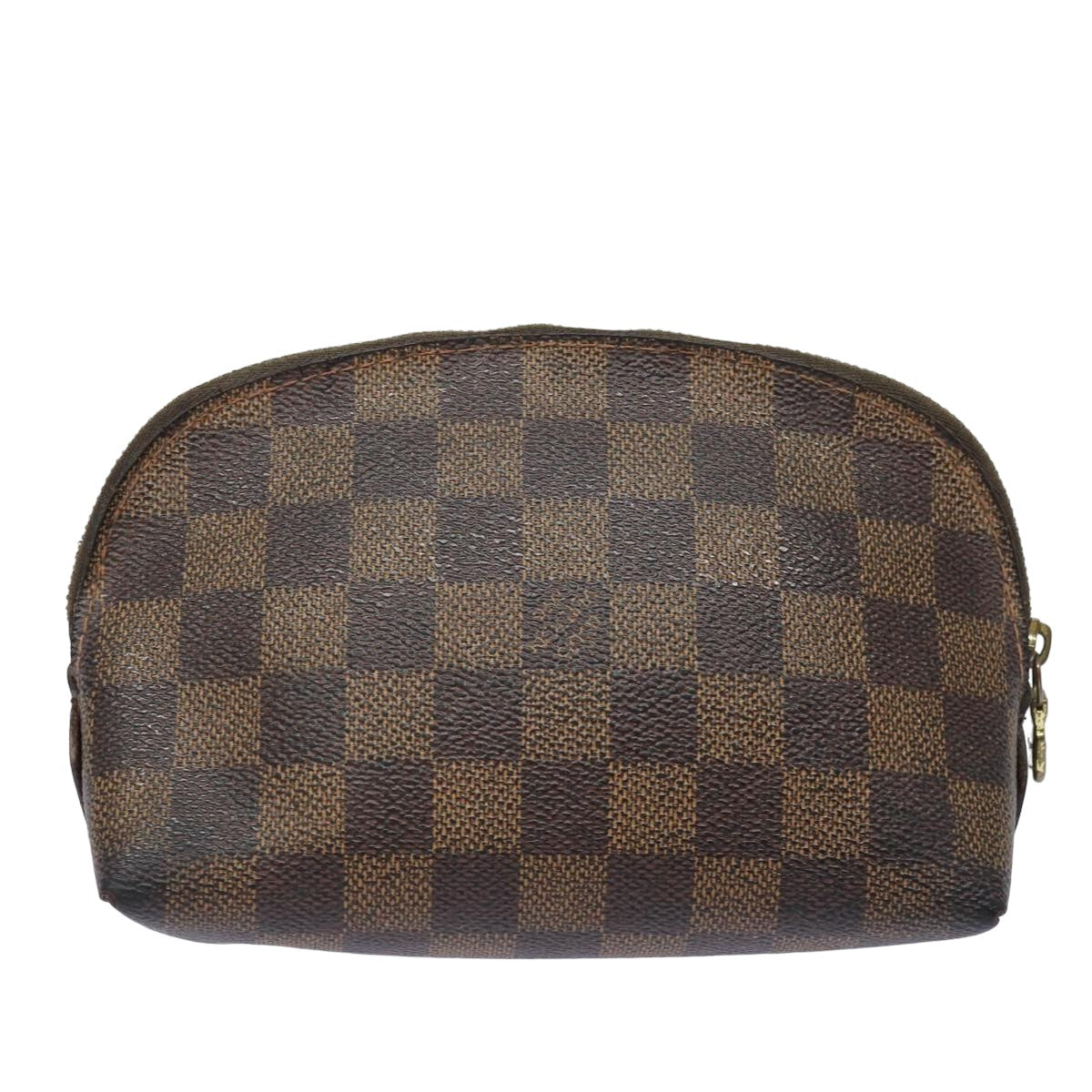 LOUIS VUITTON Damier Ebene Pochette Cosmetic PM Pouch N47516 LV Auth 84077