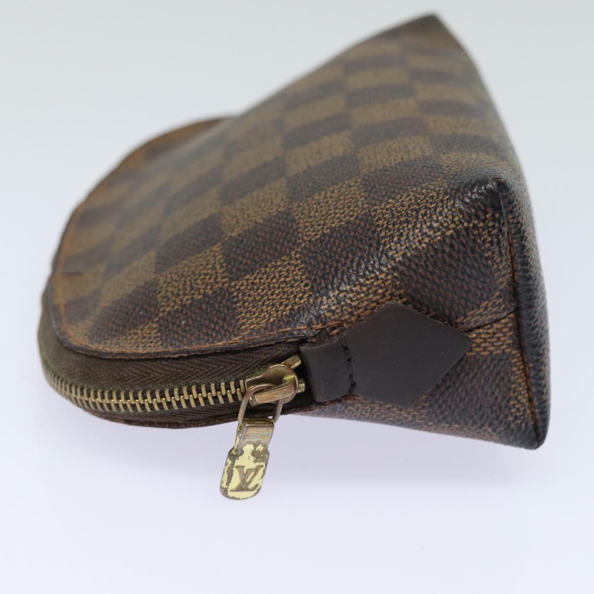 LOUIS VUITTON Damier Ebene Pochette Cosmetic PM Pouch N47516 LV Auth 84077