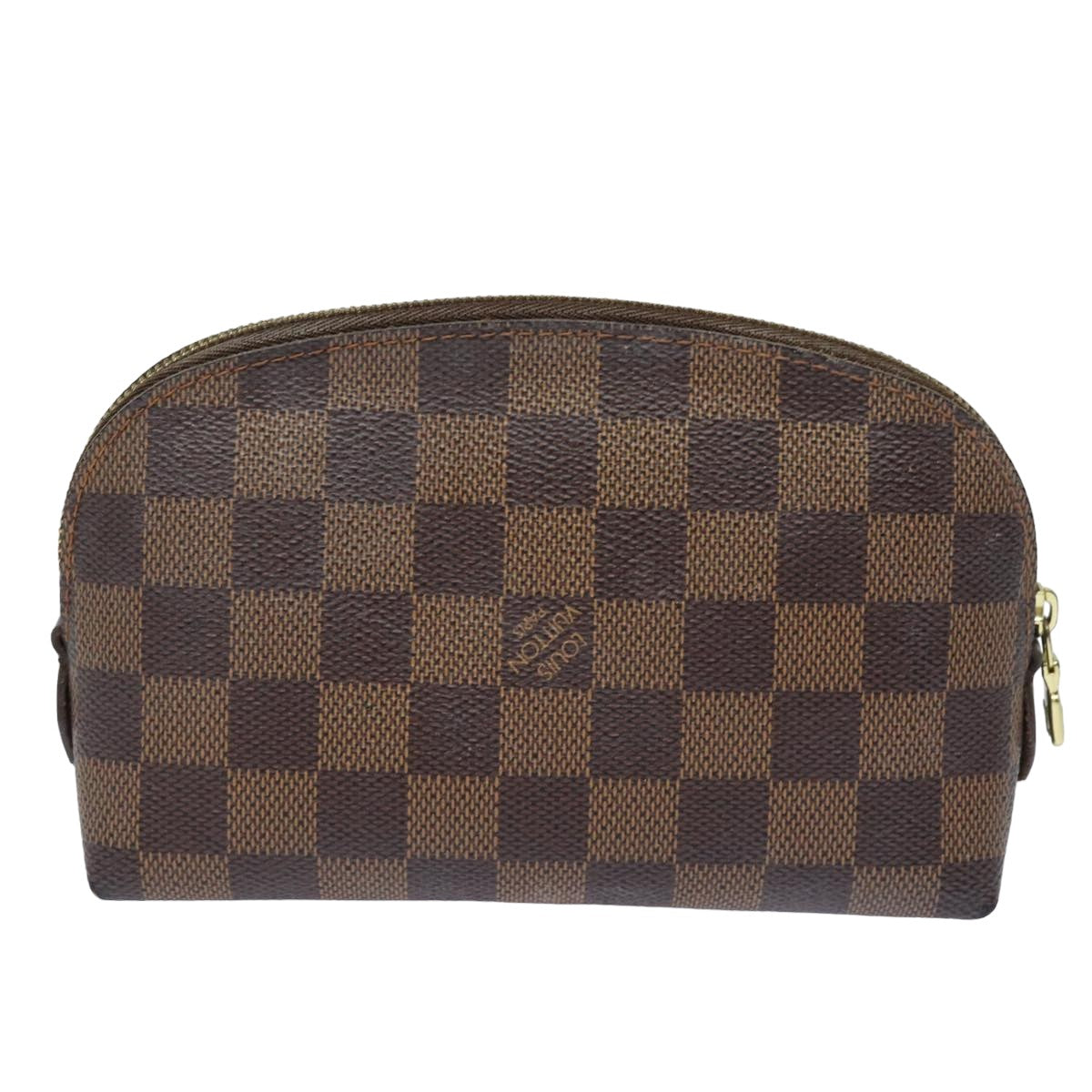 LOUIS VUITTON Damier Ebene Pochette Cosmetic PM Pouch N47516 LV Auth 84089