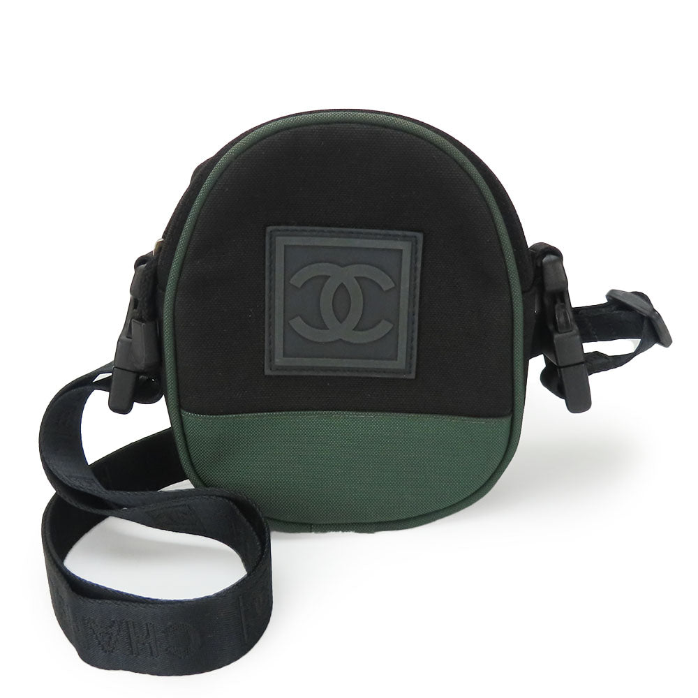 Chanel Black Canvas Shoulder Bag